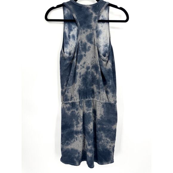 SUNDRY Blue Gray Tie Dye Racerback Drawstring Mini Tank Dress Size 2 - Picture 7 of 8